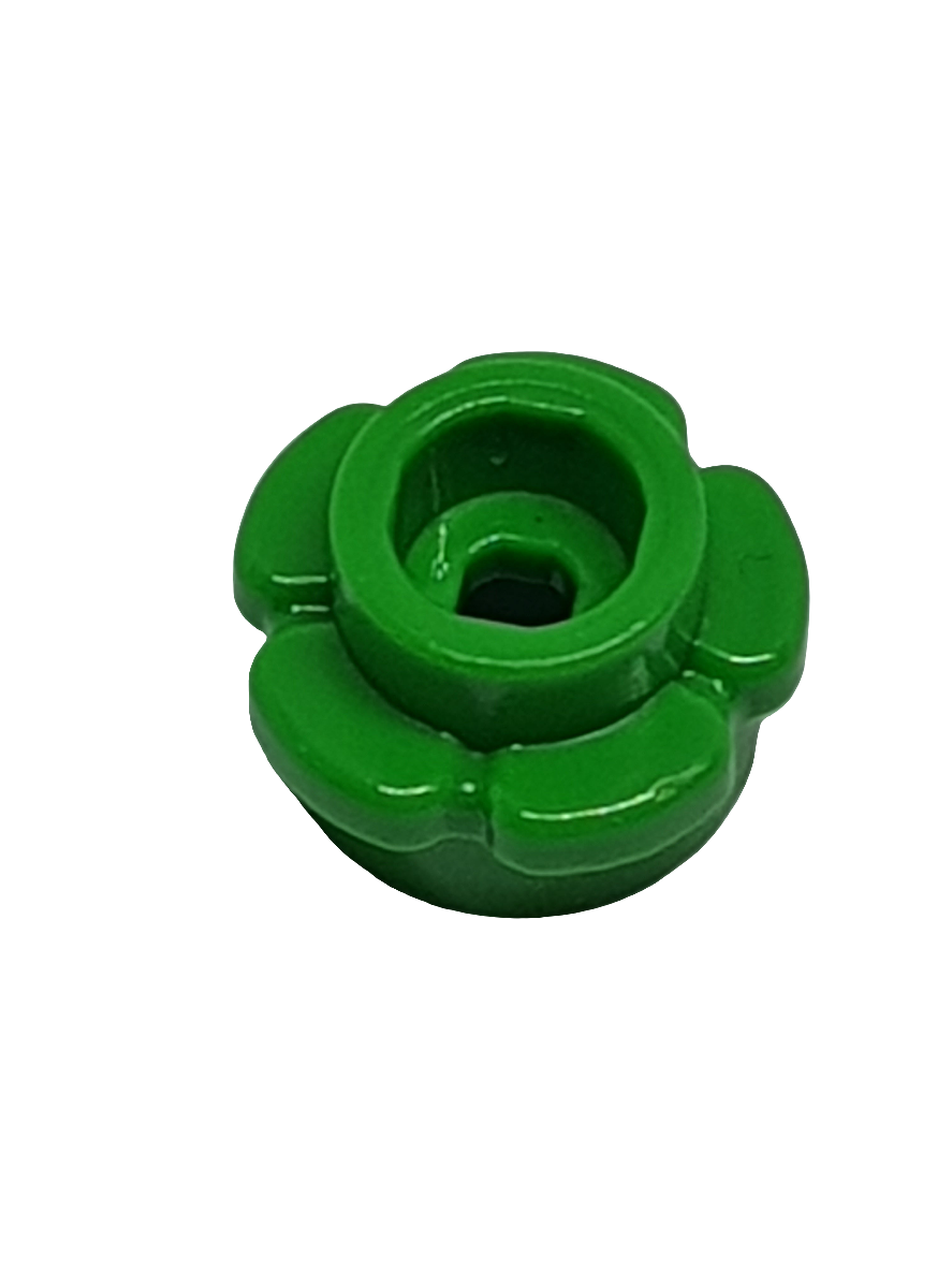 NEU Platte, rund 1 x 1 mit Blumenrand (5 Blütenblätter) grün