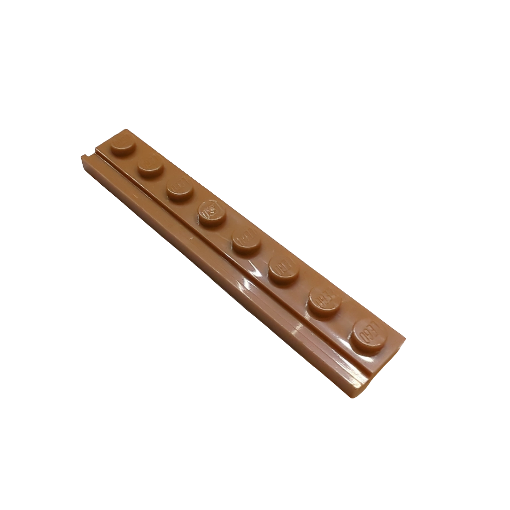 1x8 Platte modifiziert mit Führungsschiene mougat medium nougat