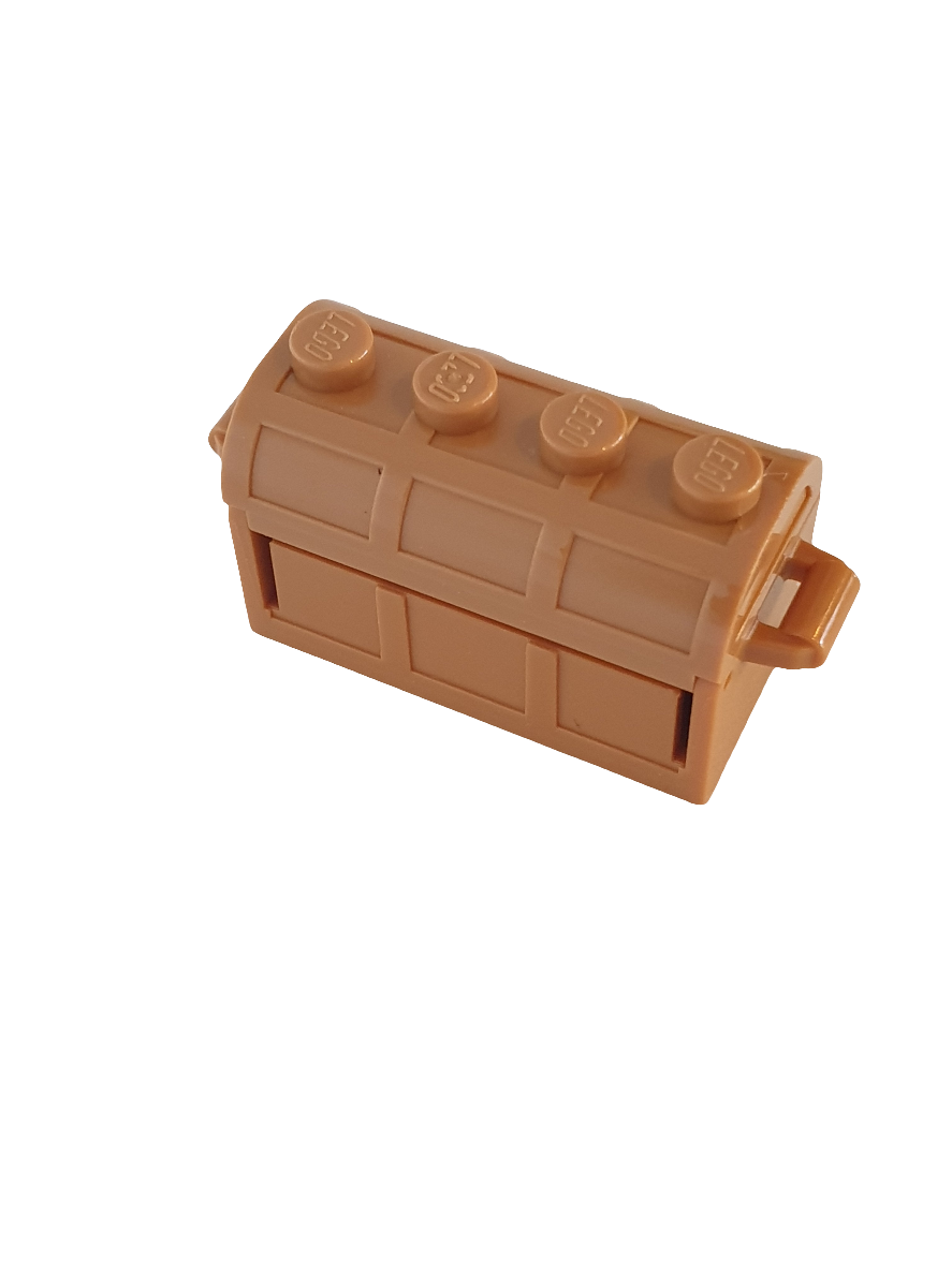 2x4 Truhe mit Deckel mit dickem Scharnier und Slot auf Rückseite nougat medium nougat