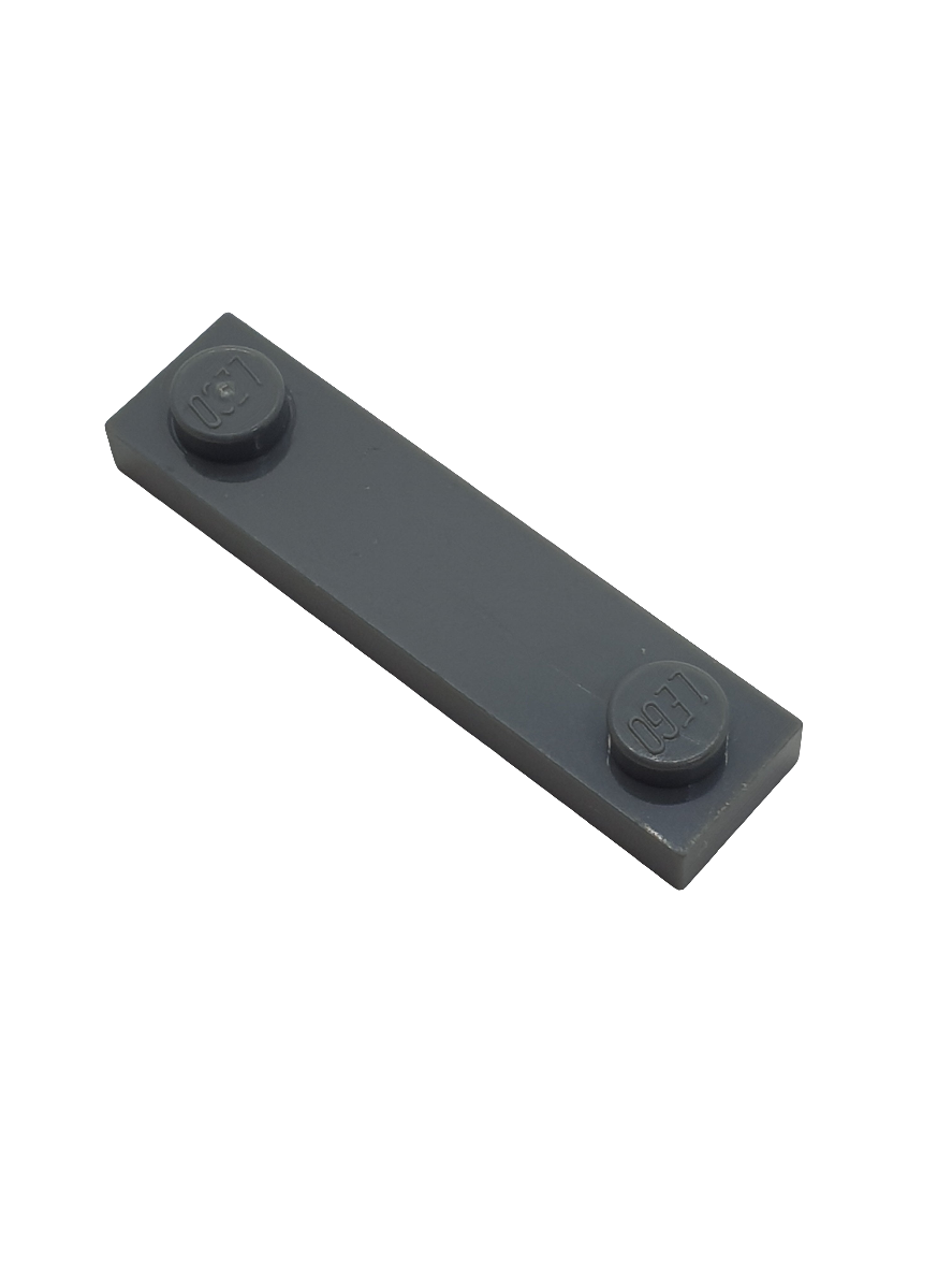 1x4 modifizierte Fliese mit 2 Noppen außen neudunkelgrau