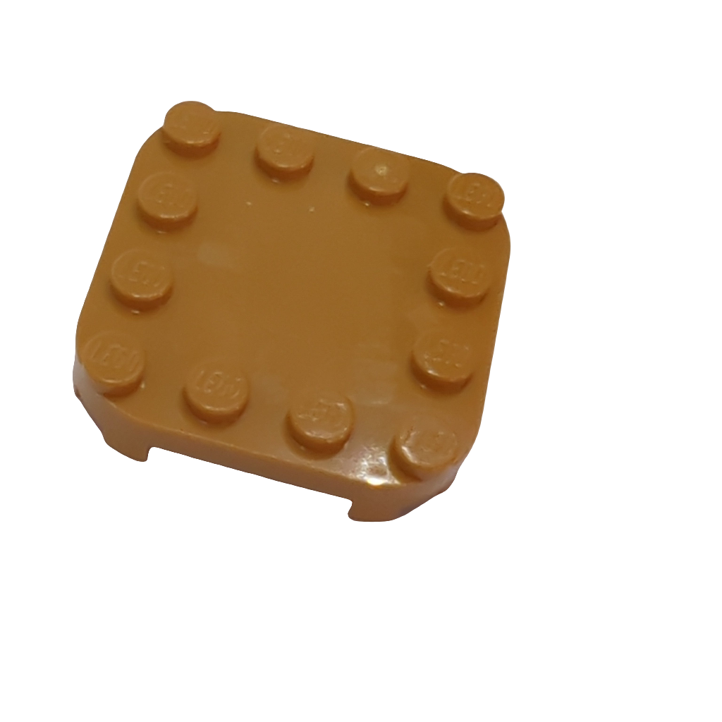 4x4 Platte mit abgerundeten Ecken nougat medium nougat