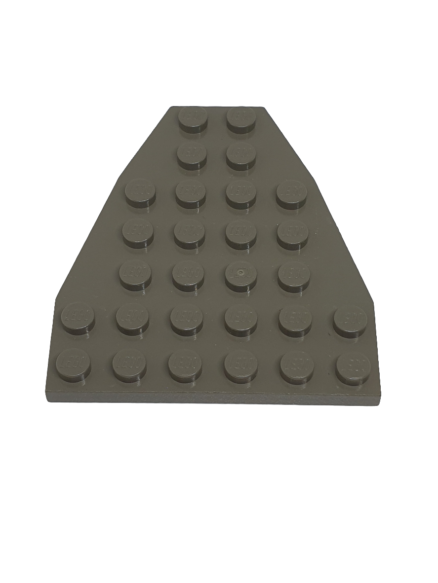6x7 Flügelplatte/Boots-Bogen-Platte ohne Noppenkerben altdunkelgrau dark gray