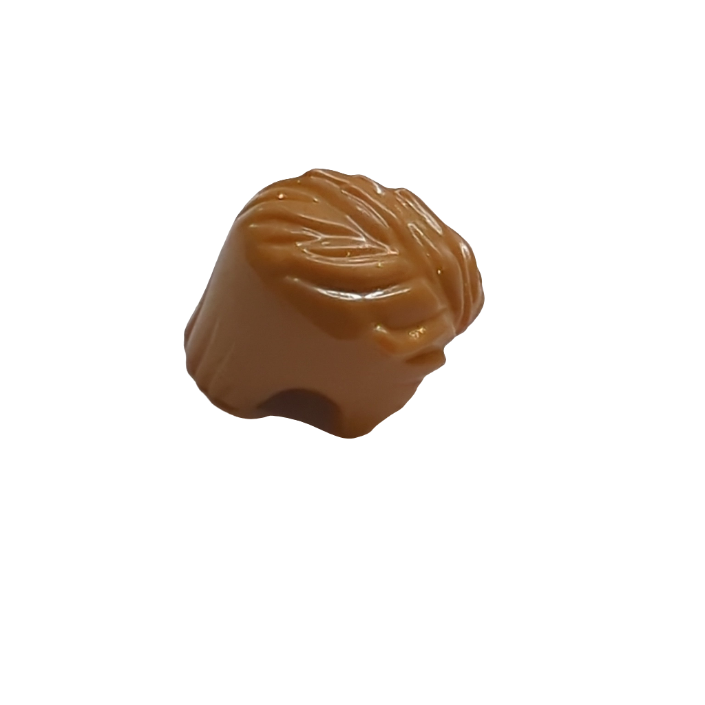 NEU Minifigur, Haar links zerzaust mit leichtem Schirm und kurzen Koteletten nougat (medium)