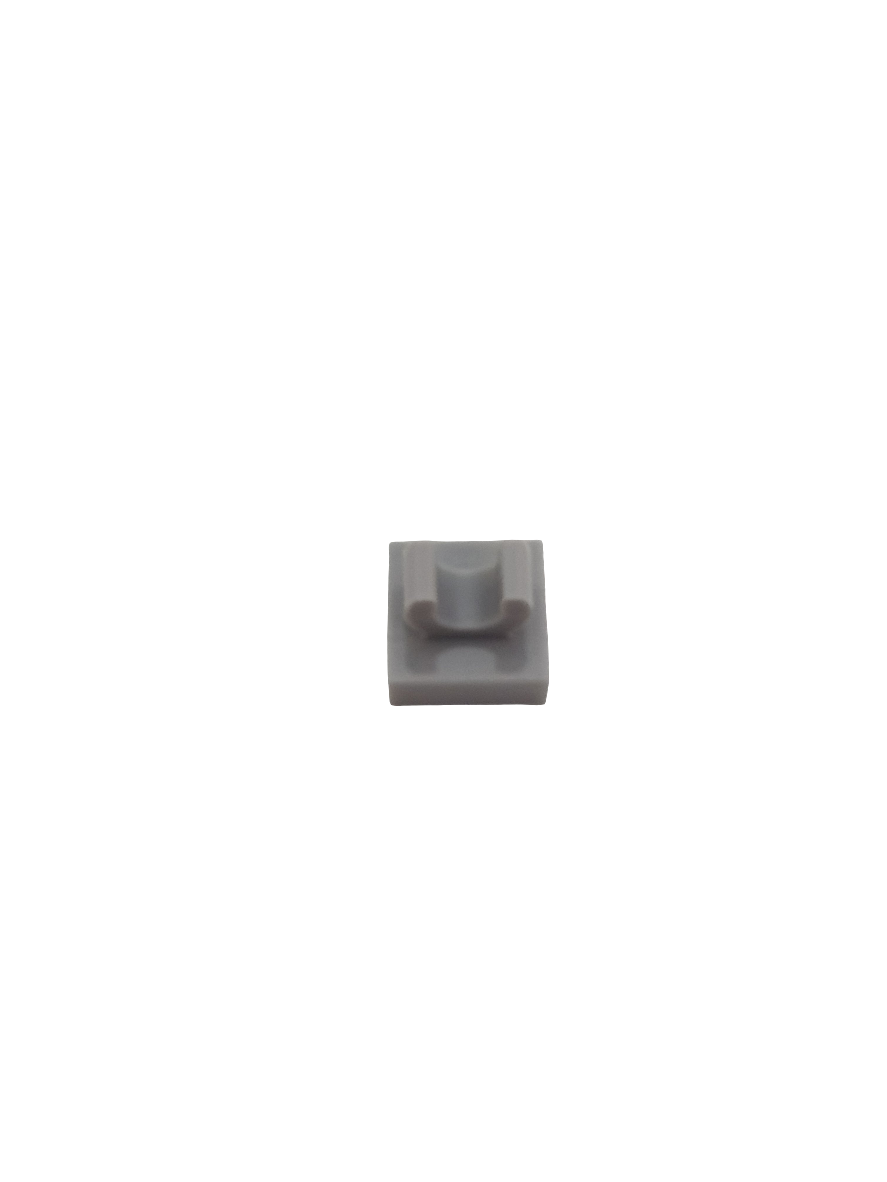 NEU Fliese, modifiziert 1x1 mit offenem O-Clip neuhellgrau