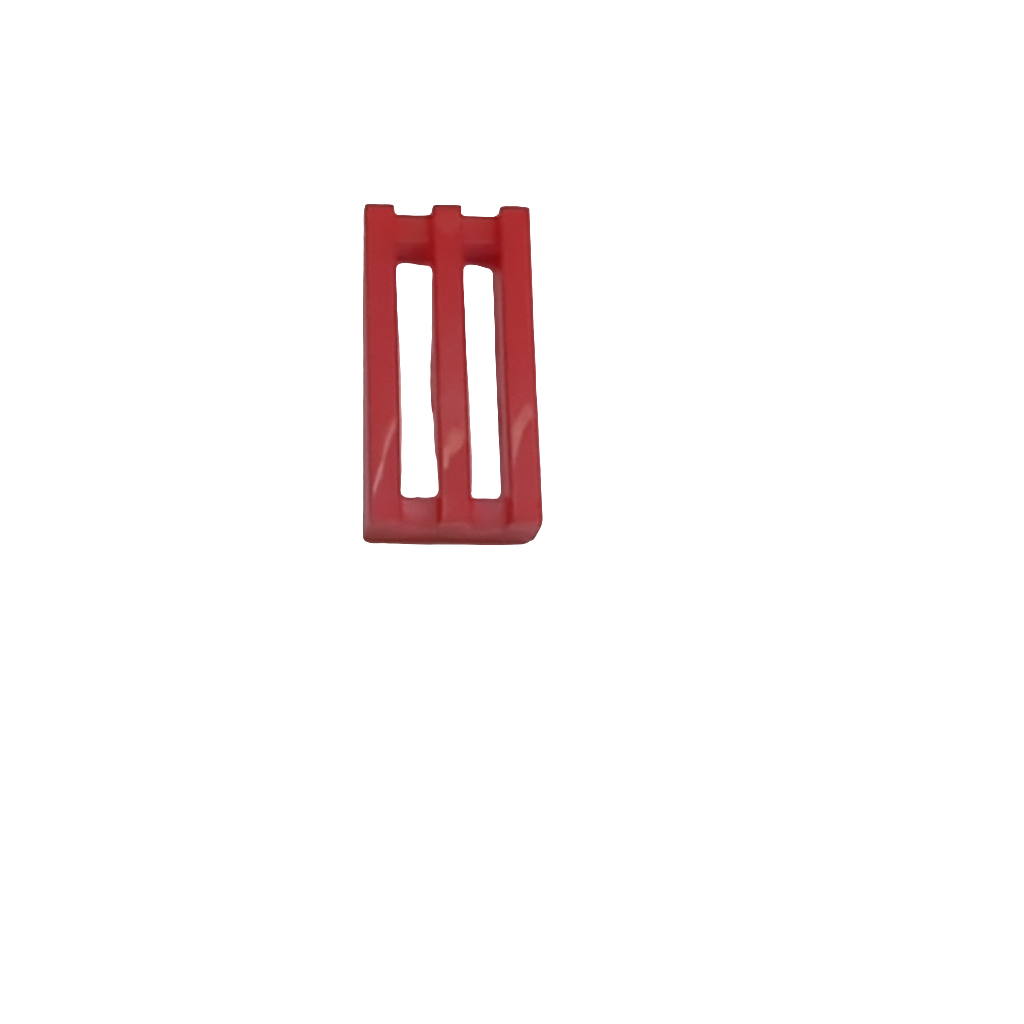 NEU Fliese, Modifizierte 1 x 2 Gitter mit unterer Nut/Lippe rot