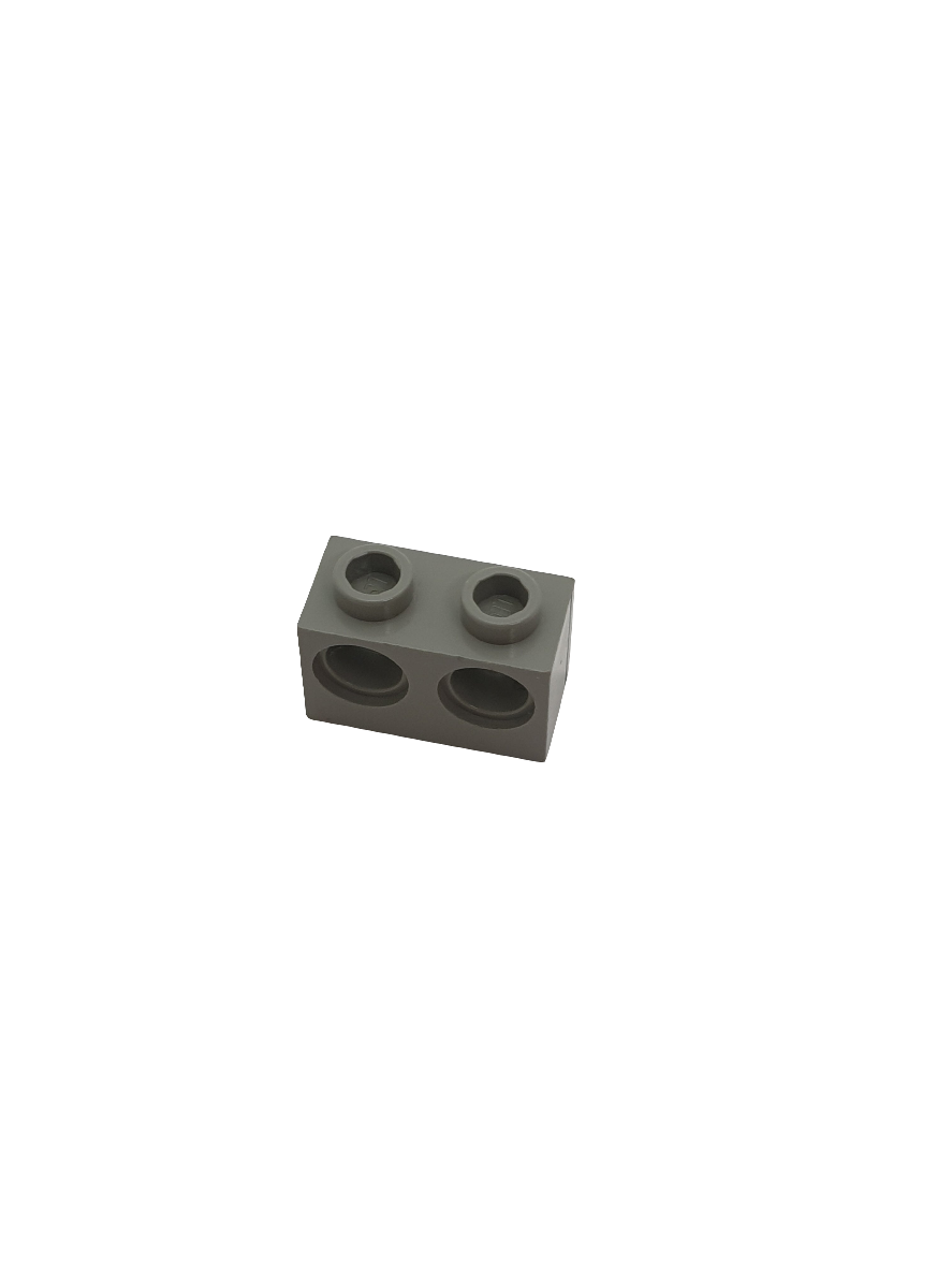 1x2 Technik Stein (2 Löcher) althellgrau light gray