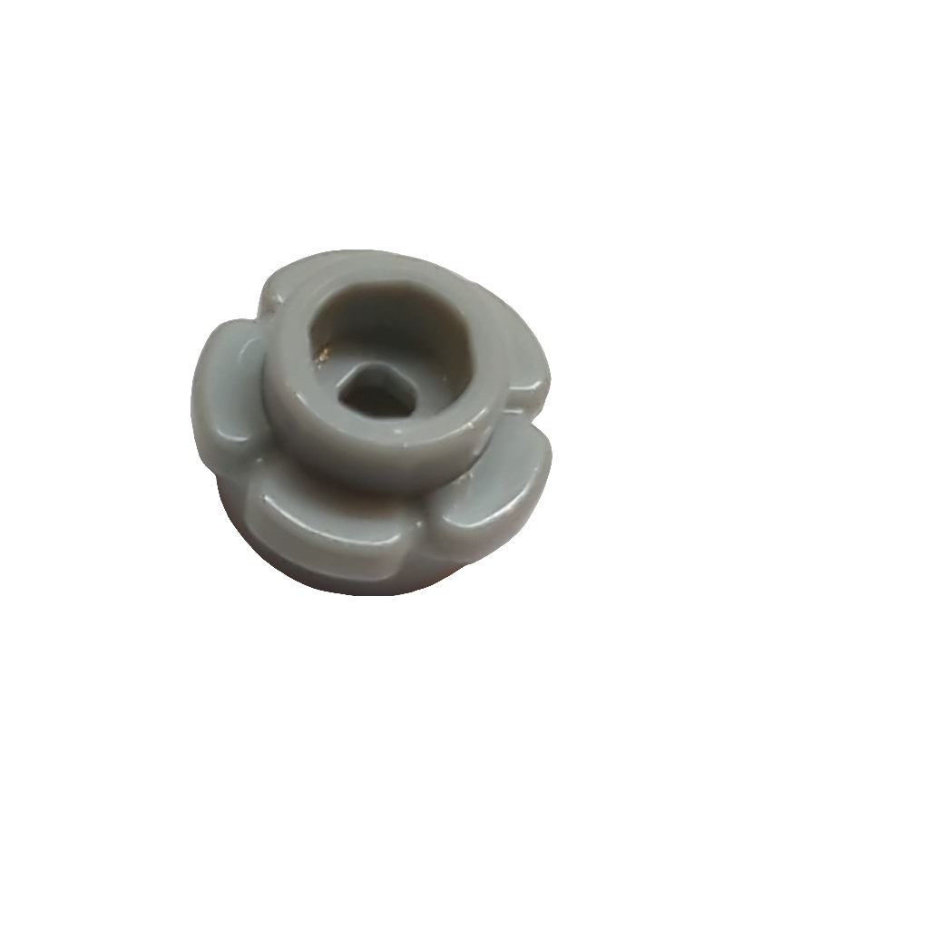 NEU Platte, rund 1 x 1 mit Blumenrand (5 Blütenblätter) neuhellgrau