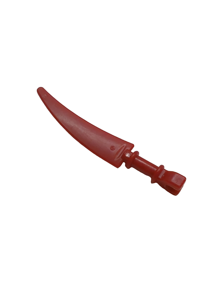 Minifig, Waffe Schwert Säbel Sensenblatt mit Clip Knauf rot red