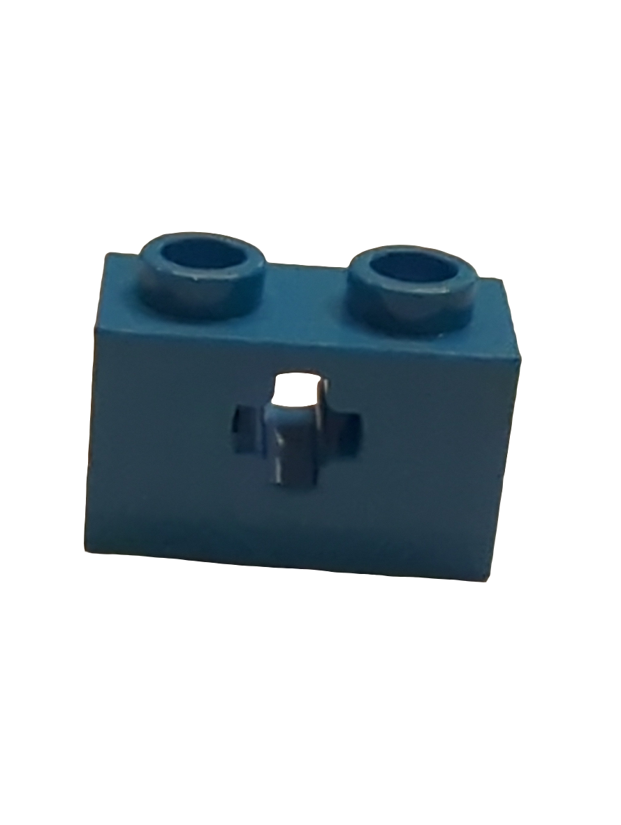 1x2 Technik Stein mit Achsenloch (+ Öffnung) dunkelazur
