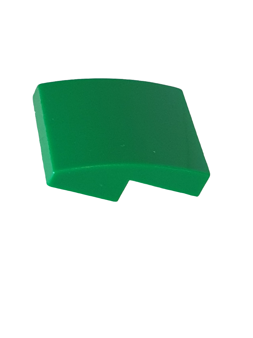 2x2 Halbbogenstein flach keine Noppen grün