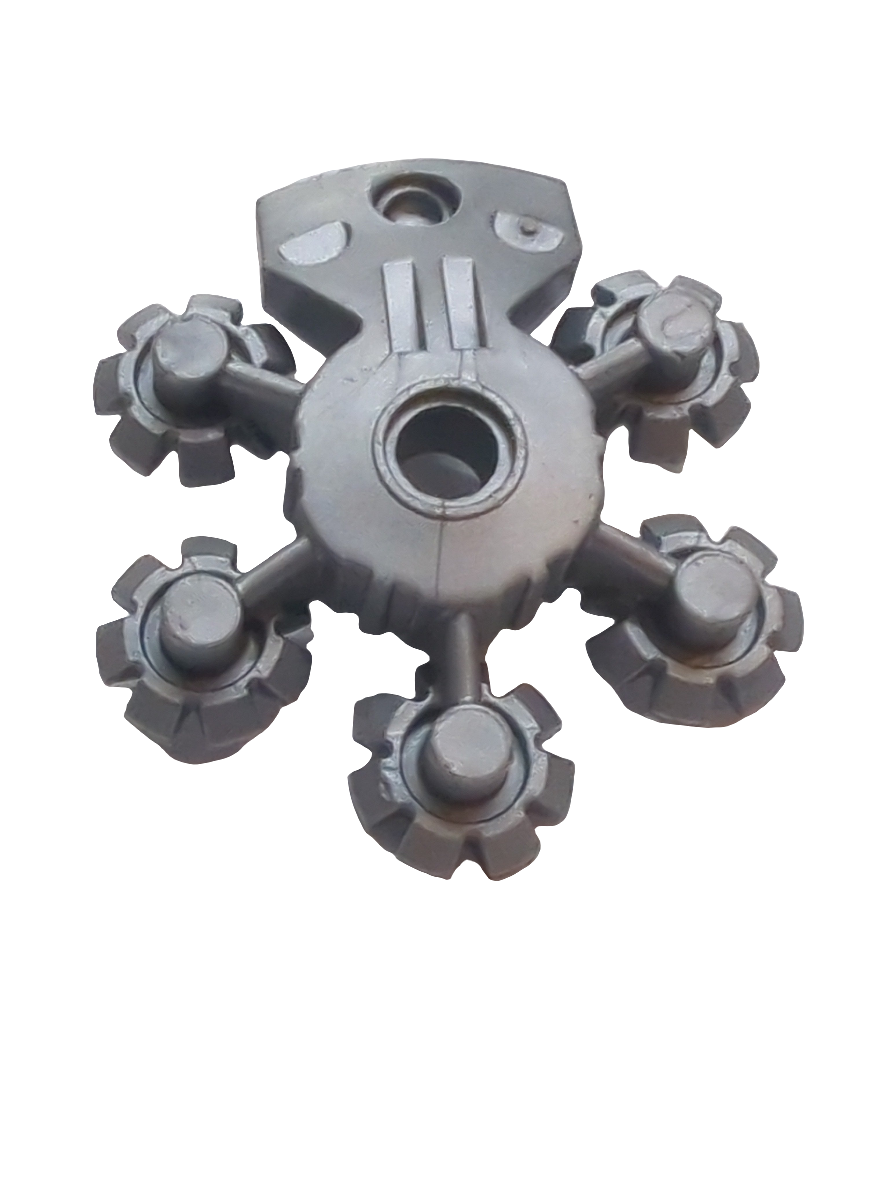 Bionicle-Waffe 5 x 5 Schild mit Zahnradspitzen perlhellgrau