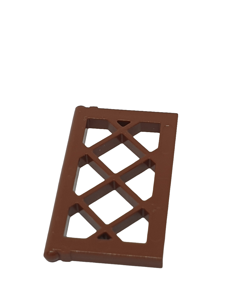 1x2x3 Fensterladen Shutter mit Gitter mit dünnen Ecken neubraun reddish brown