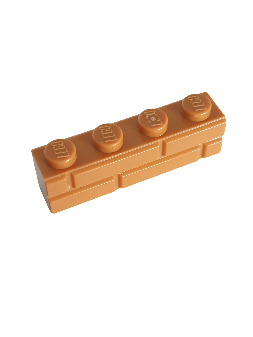 1x4 Mauerstein mit Profil nougat medium nougat