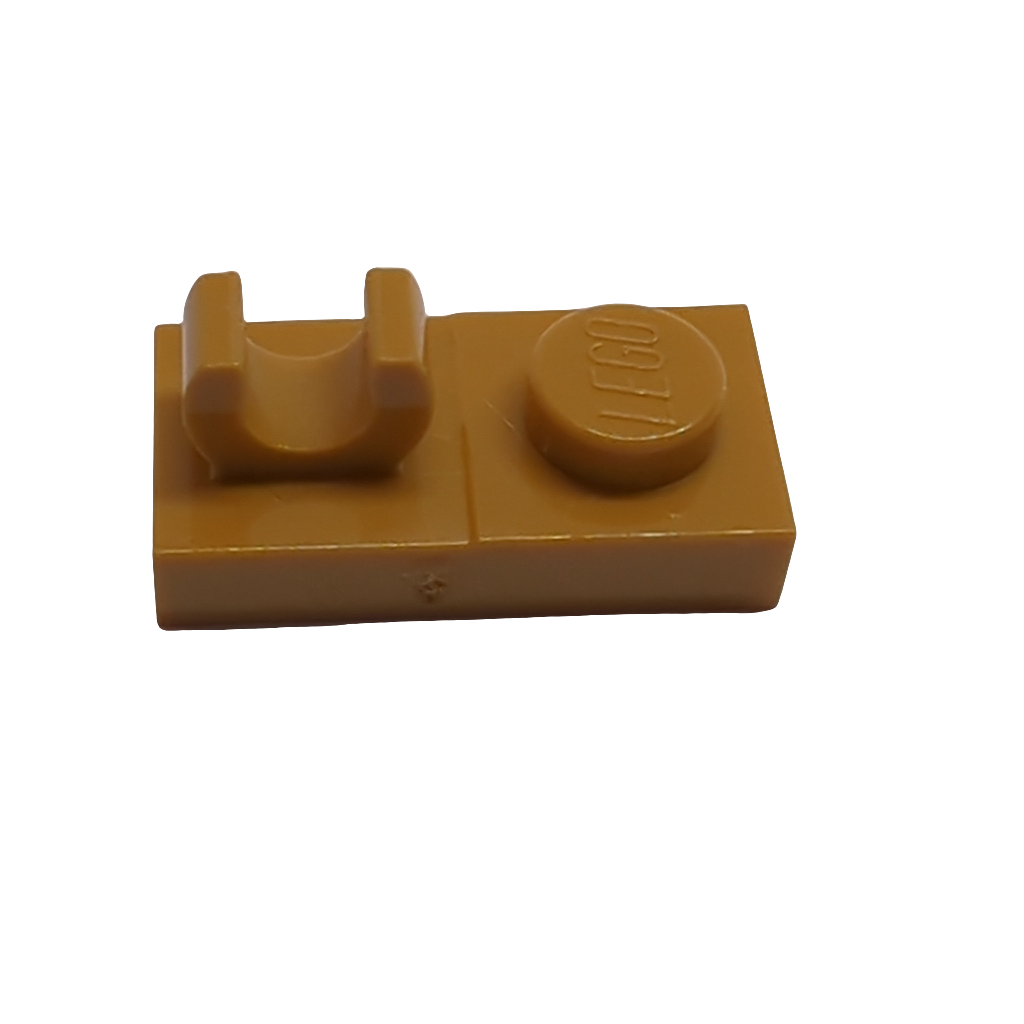1x2 modifizierte Platte mit Clip oben, ohne Schlitz nougat medium nougat