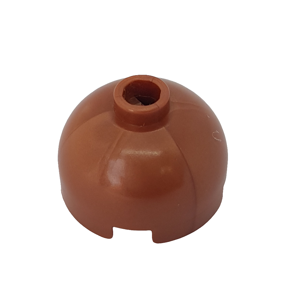 2x2 Rundstein Kuppel Oberteil mit geblockter Noppe, mit Achshalter x kupfer copper