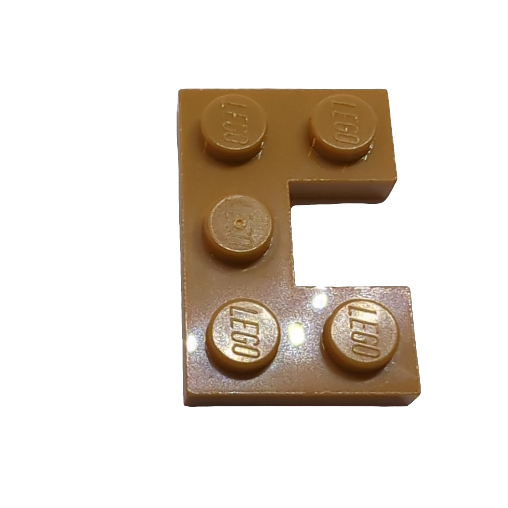 NEU Platte modifiziert 2 x 3 mit 1 x 1 Ausschnitt nougat (medium)