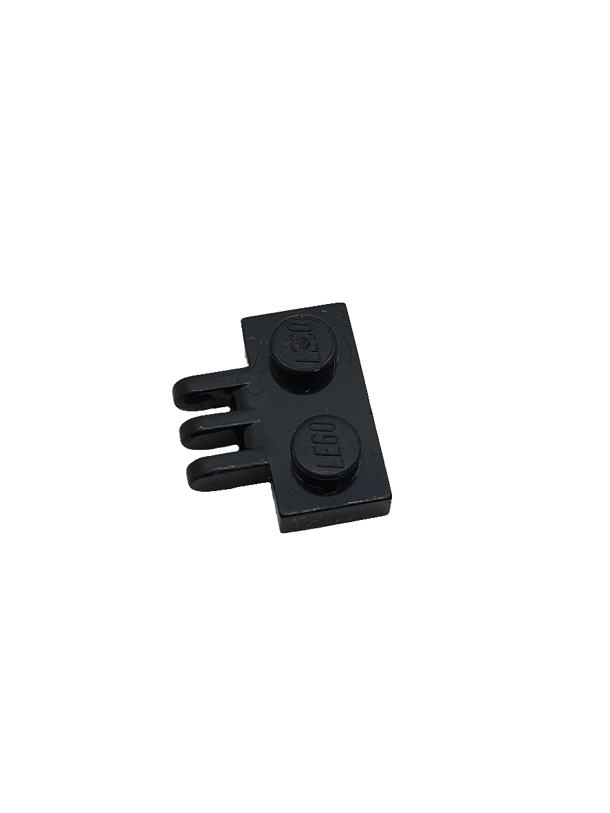 1x2 Scharnierplatte 3 Finger schwarz black