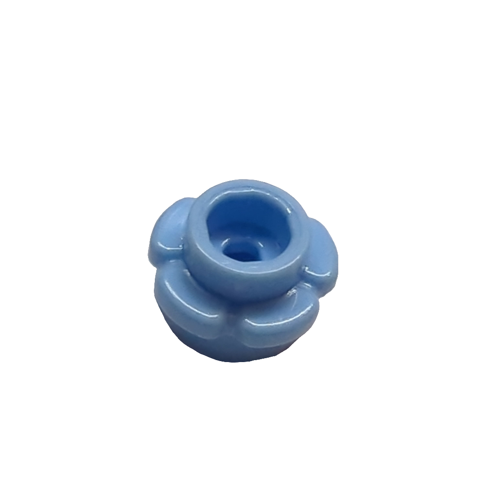NEU Platte, rund 1 x 1 mit Blumenrand (5 Blütenblätter) hellblau