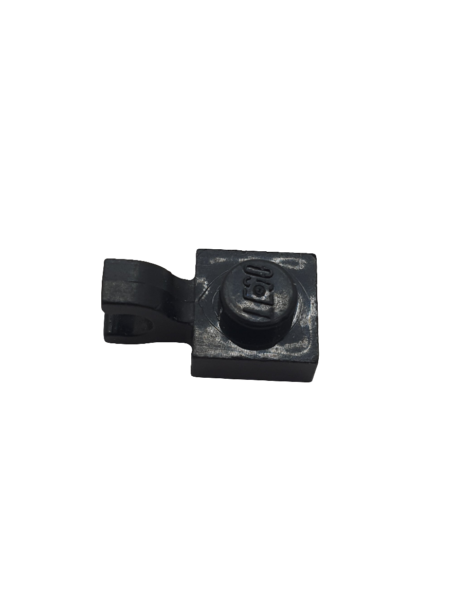 1x1 Platte mit U-Clip horizontal schwarz black