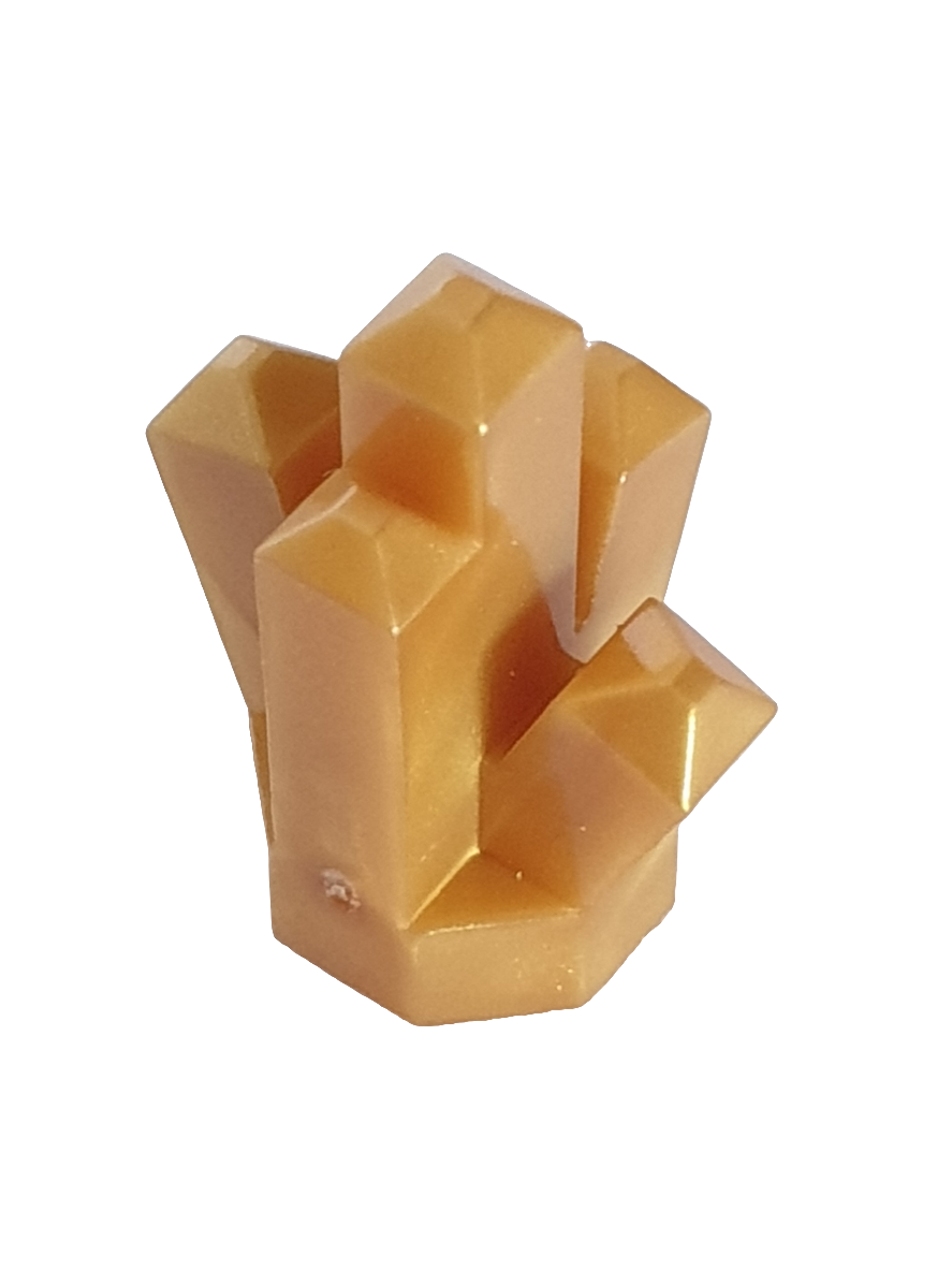 1x1 Fels Kristall mit 5 Auswölbungen pearlgold pearl gold