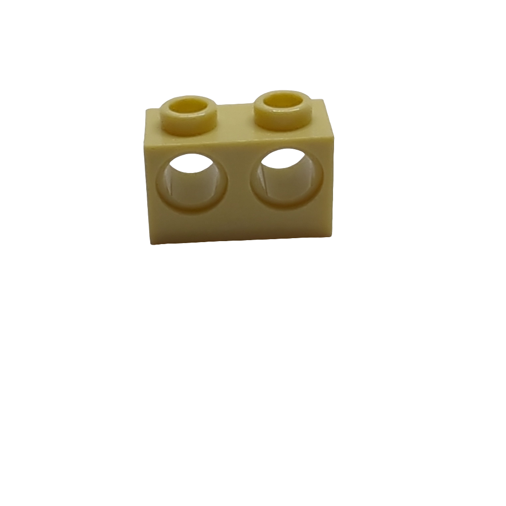 NEU Technik, Stein 1 x 2 mit Löchern beige