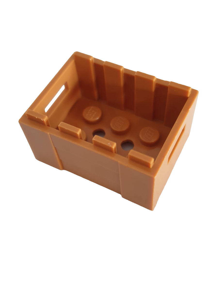 NEU Container, Kiste 3 x 4 x 1 2/3 mit Handgriffen nougat (medium)