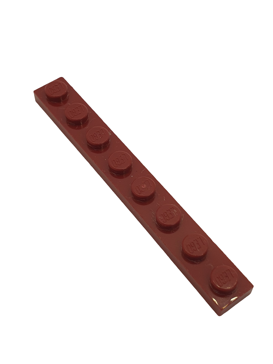 1x8 Platte dunkelrot