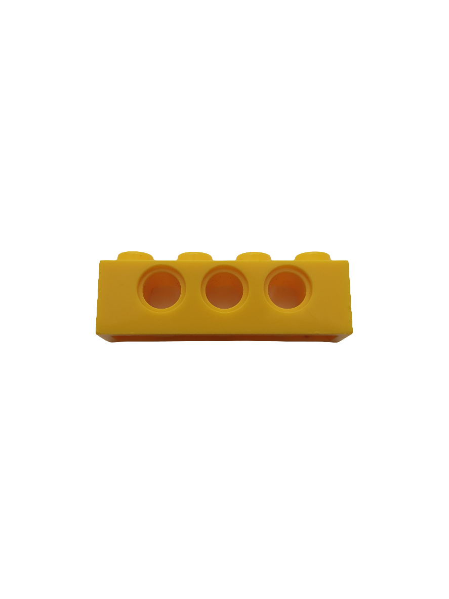 NEU Technik, Stein 1 x 4 mit Pinlöchern gelb