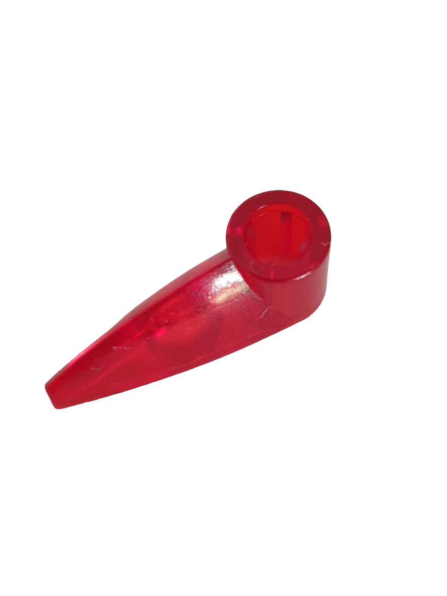 1x3 Bionicle Keil Zahn mit Achsenloch transparent rot