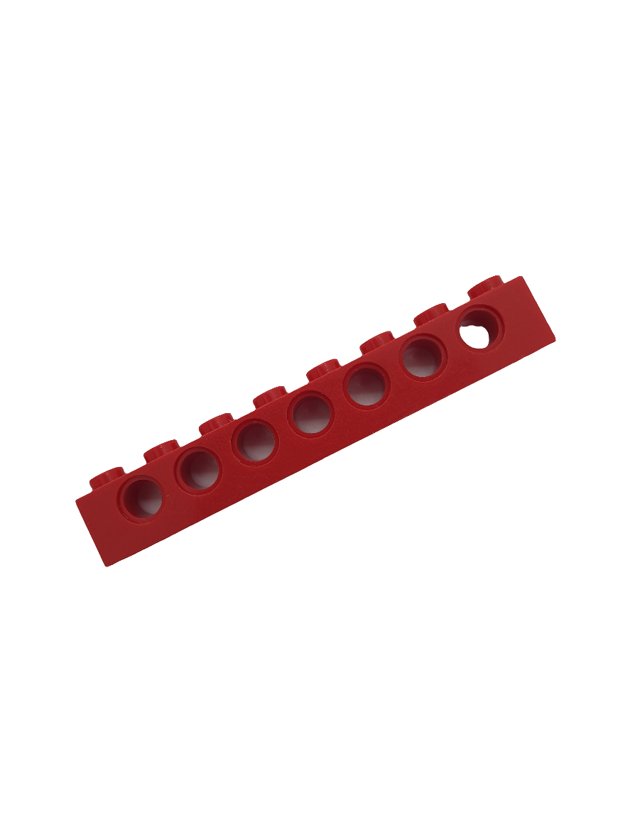 NEU Technik, Stein 1 x 8 mit Pinlöchern rot