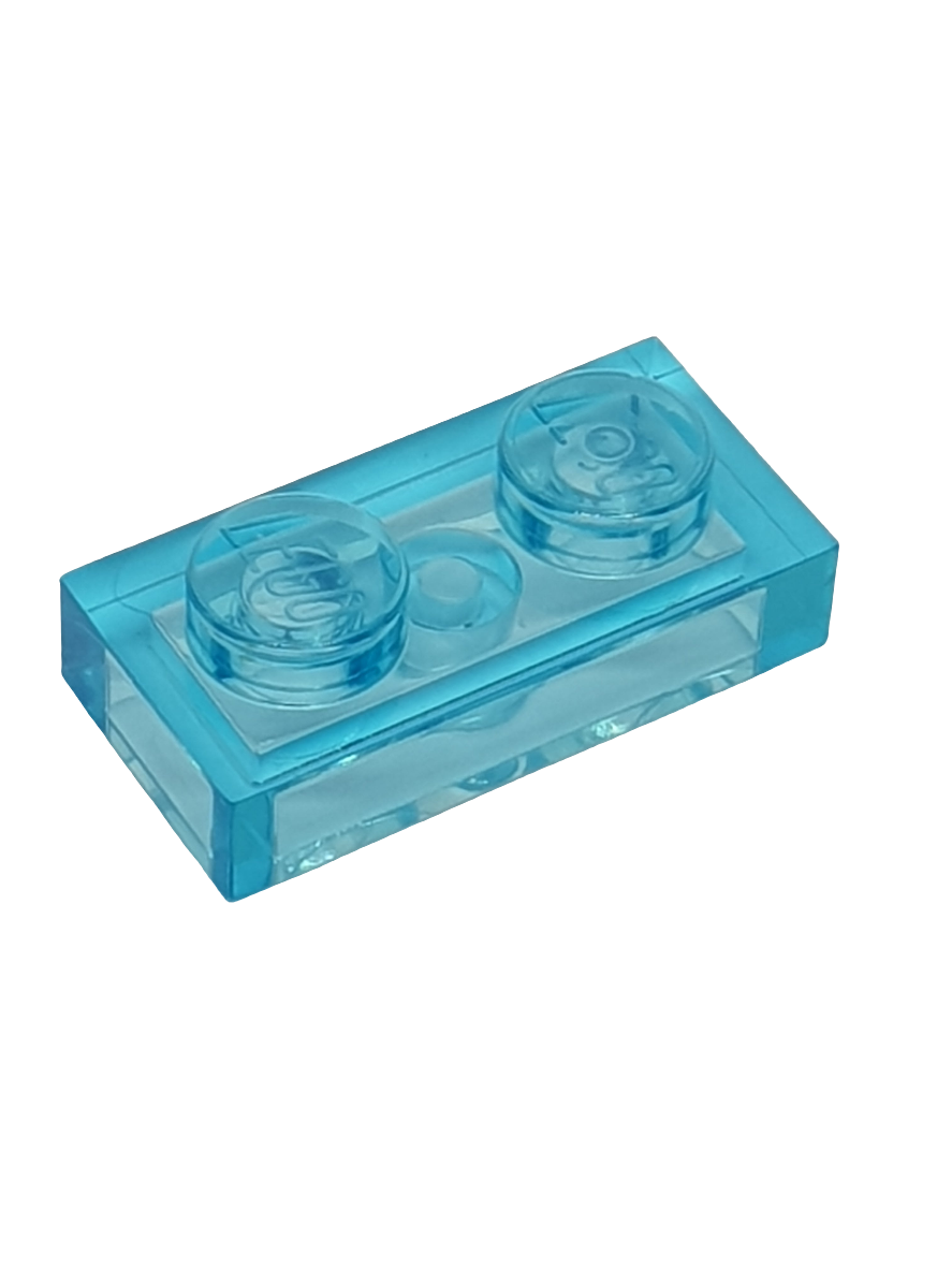 1x2 Platte transparent hellblau trans light blue