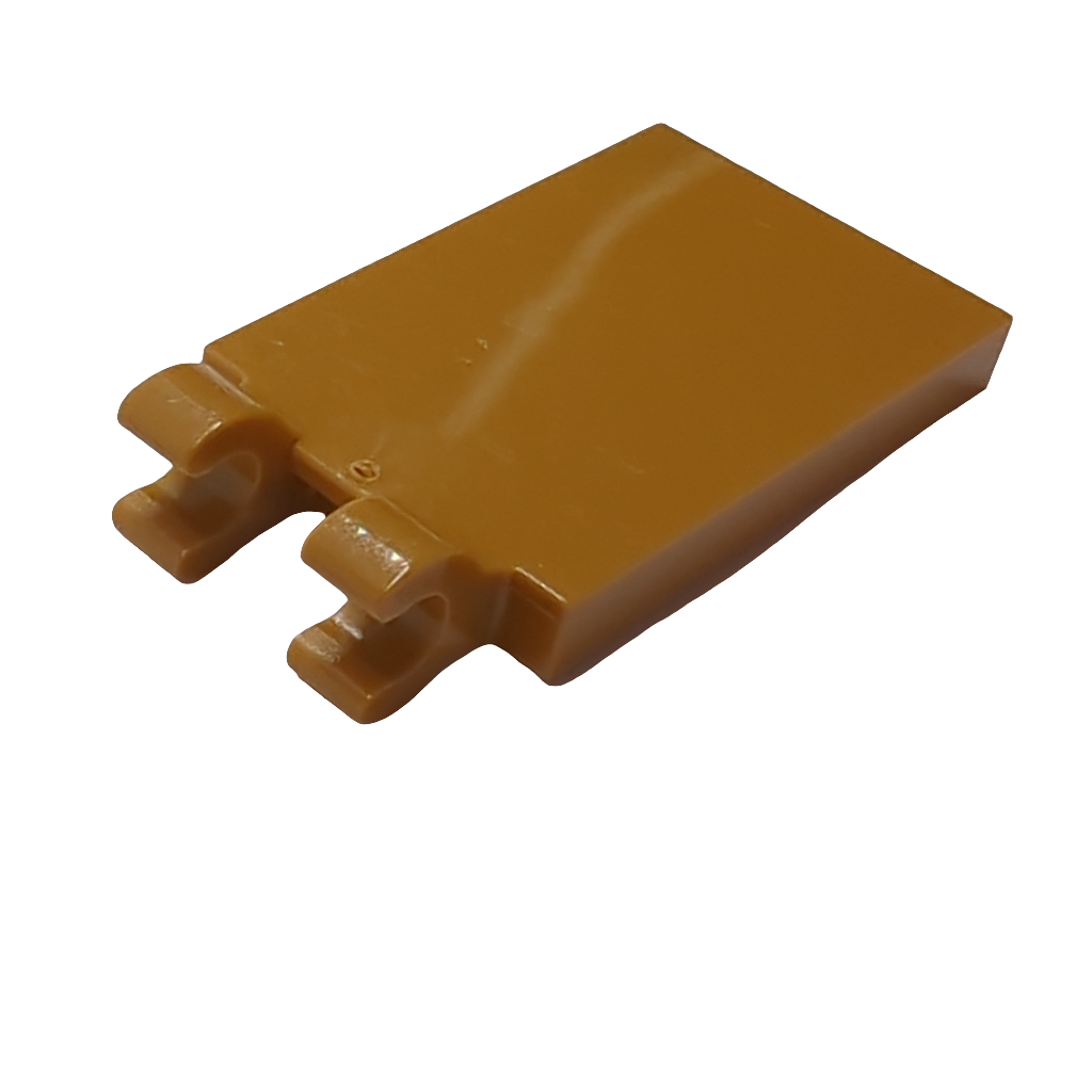2x3 modifizierte Fliese mit 2 O-Clips nougat medium nougat