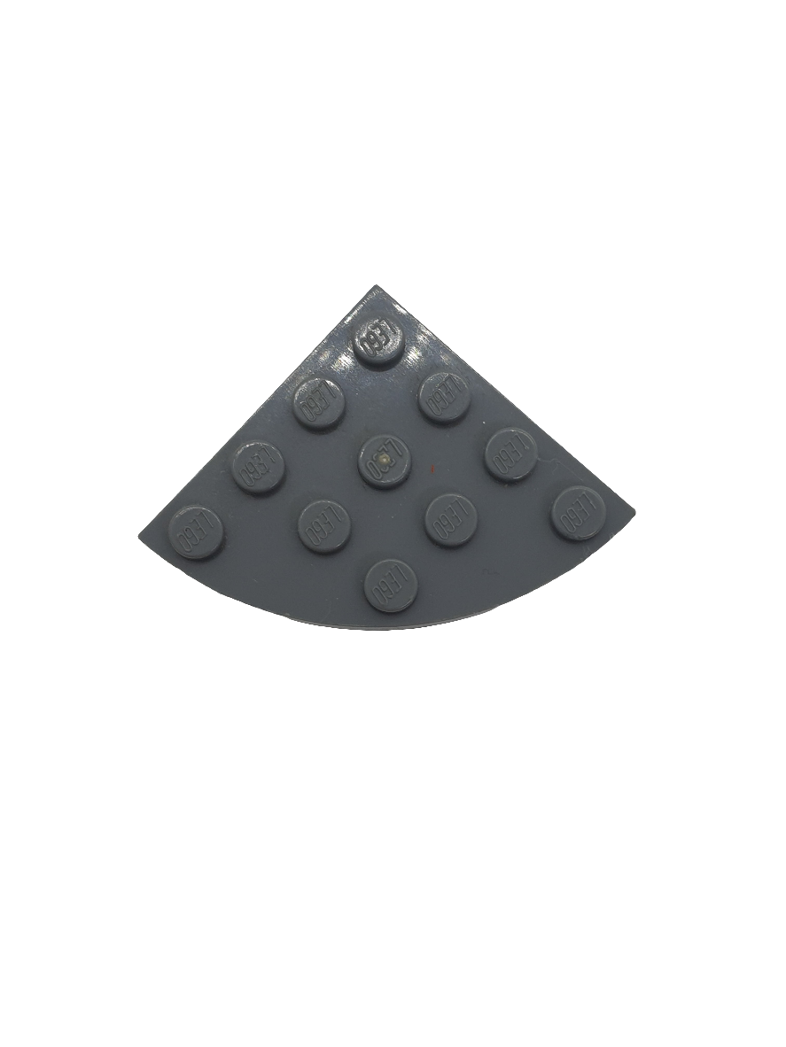 NEU Platte, abgerundete Ecke 4 x 4 neudunkelgrau