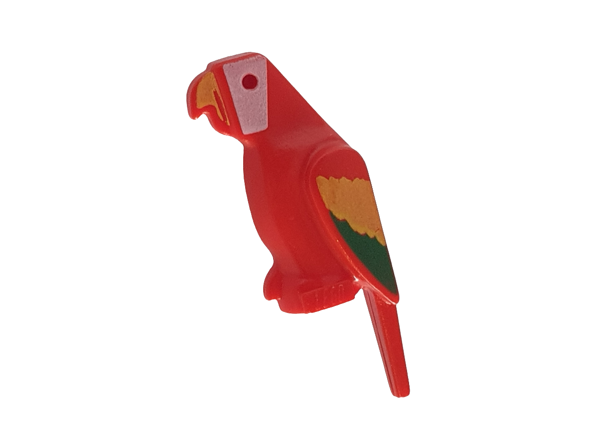 Papagei Tier Vogel mit 1x1 Sitzfläche rot