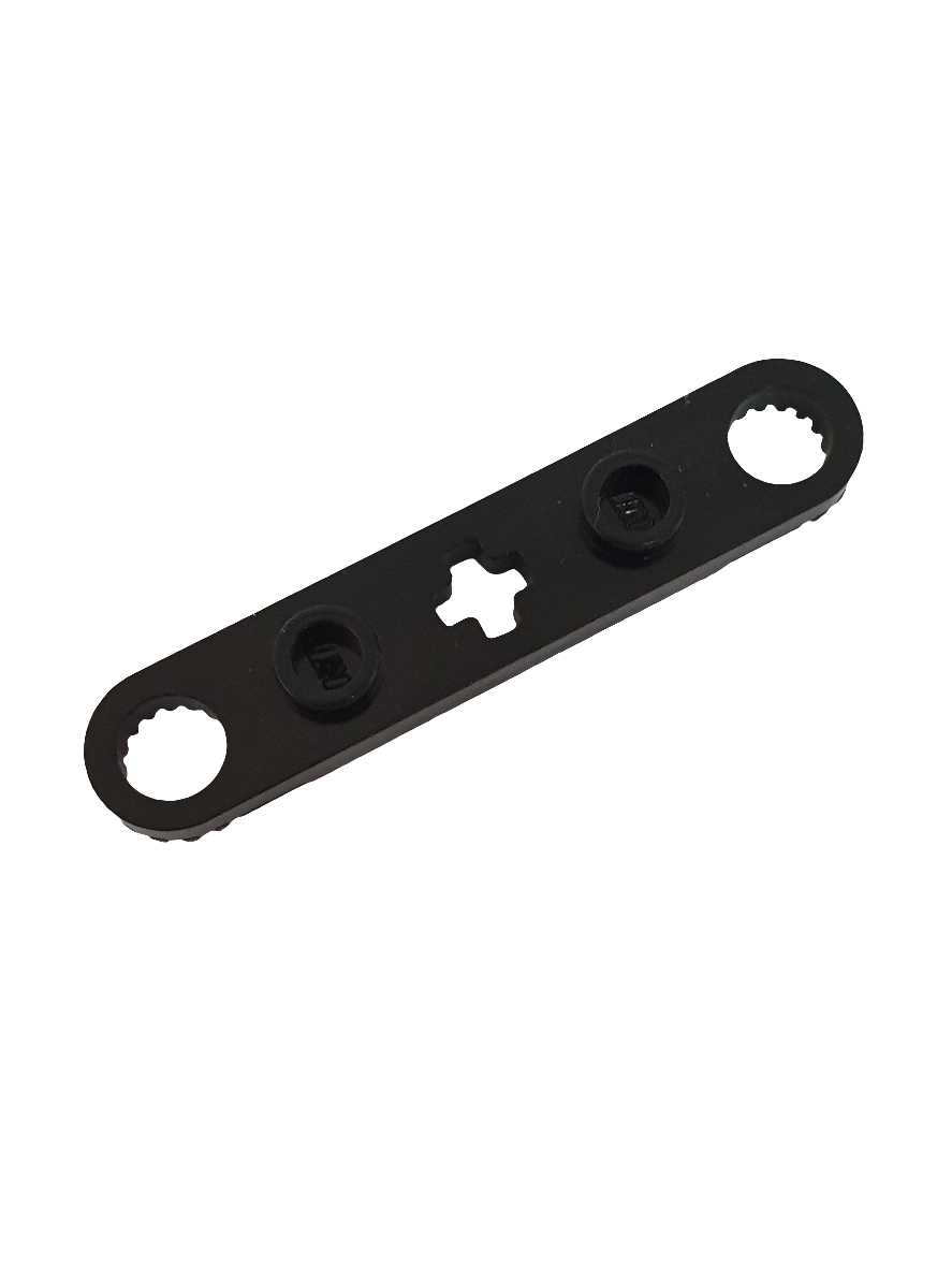 1x5 Technik Platte mit gezahnten Enden und Kreuzloch schwarz black