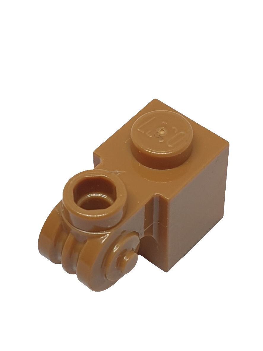 1x2 Stein modifiziert mit Scroll mit offener Noppe nougat medium nougat