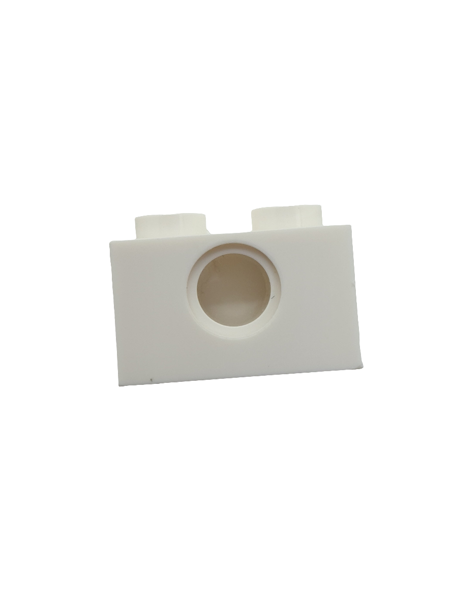 NEU Technik, Stein 1 x 2 mit Pinloch weiß