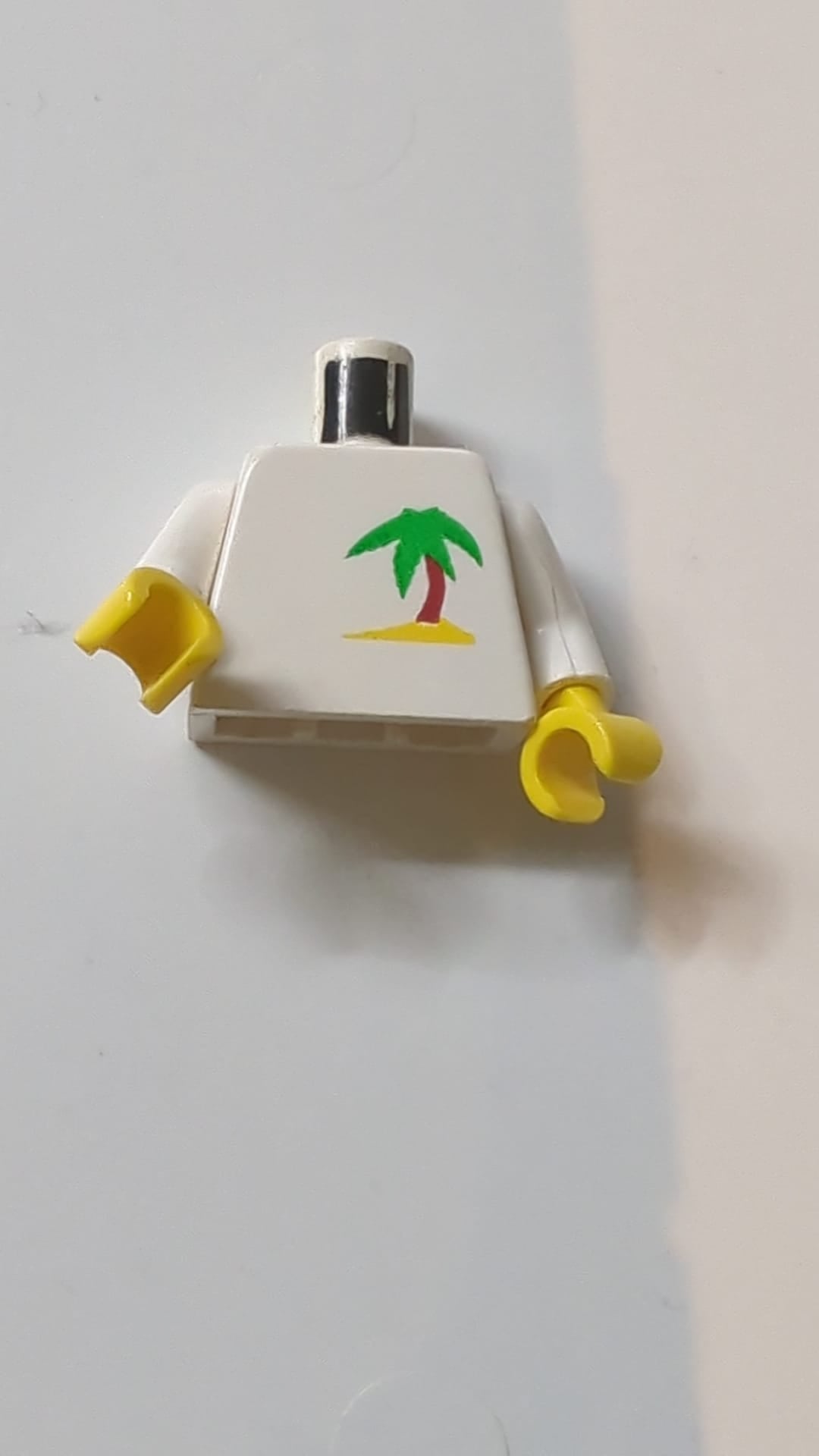 Torso Paradisa Palmenmuster / Weiße Arme / Gelbe Hände weiß
