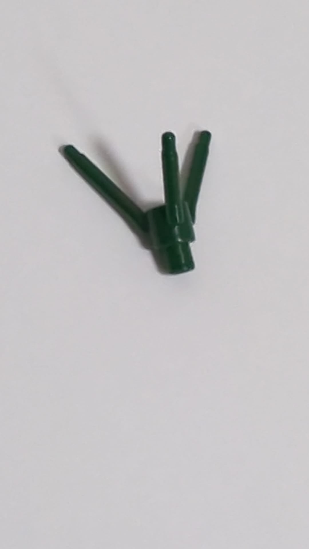 NEU 1 x 1 Blüte Pflanze Stiel 3er mit Noppe unten dunkelgrün