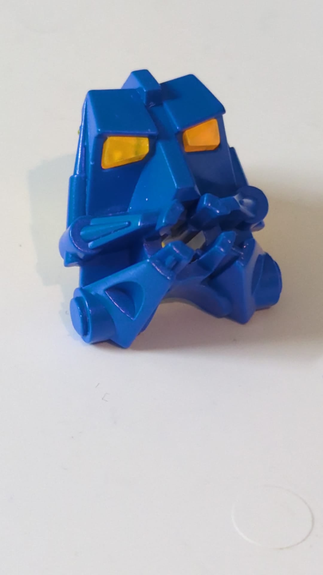3x4x1 2/3 Bionicle Kopf-Verbindungsstein mit transparent-neongelbem Augen-/Gehirn-Stab (32553 / 32554) blau