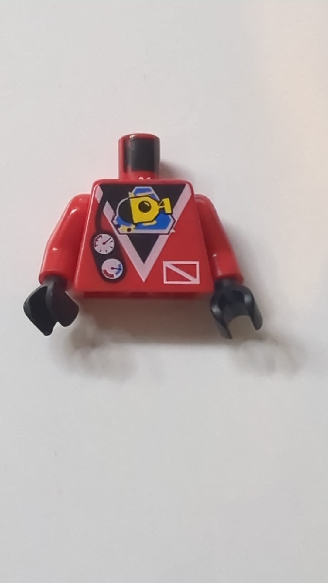 Torso Divers U-Boot-Logo und Instrumentenmuster / Rote Arme / Schwarze Hände rot