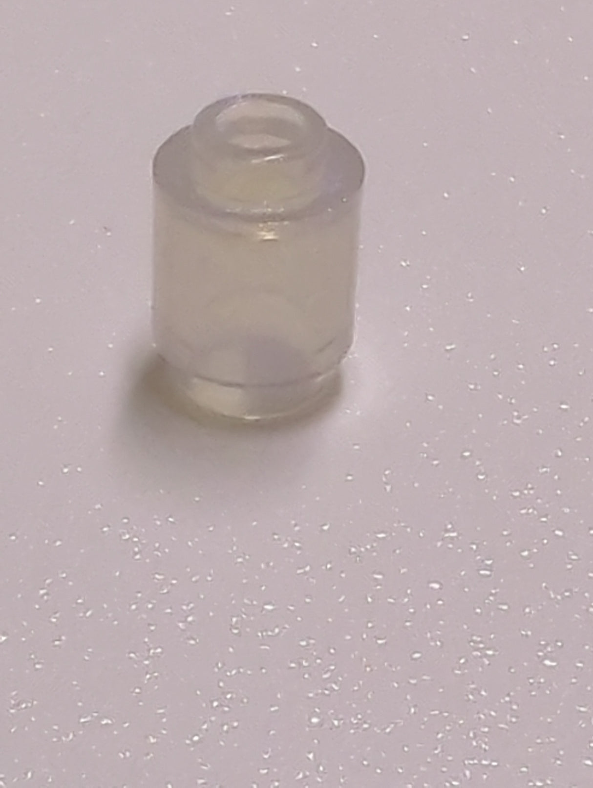 NEU Stein rund 1 x 1 satin transparent weiß