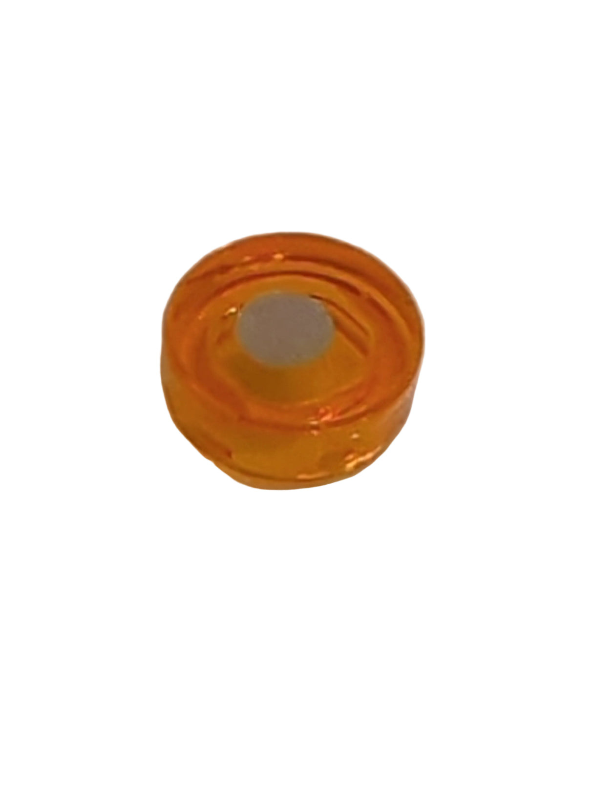NEU Rundfliese 1 x 1 mit silbernem Punktmuster transparent orange