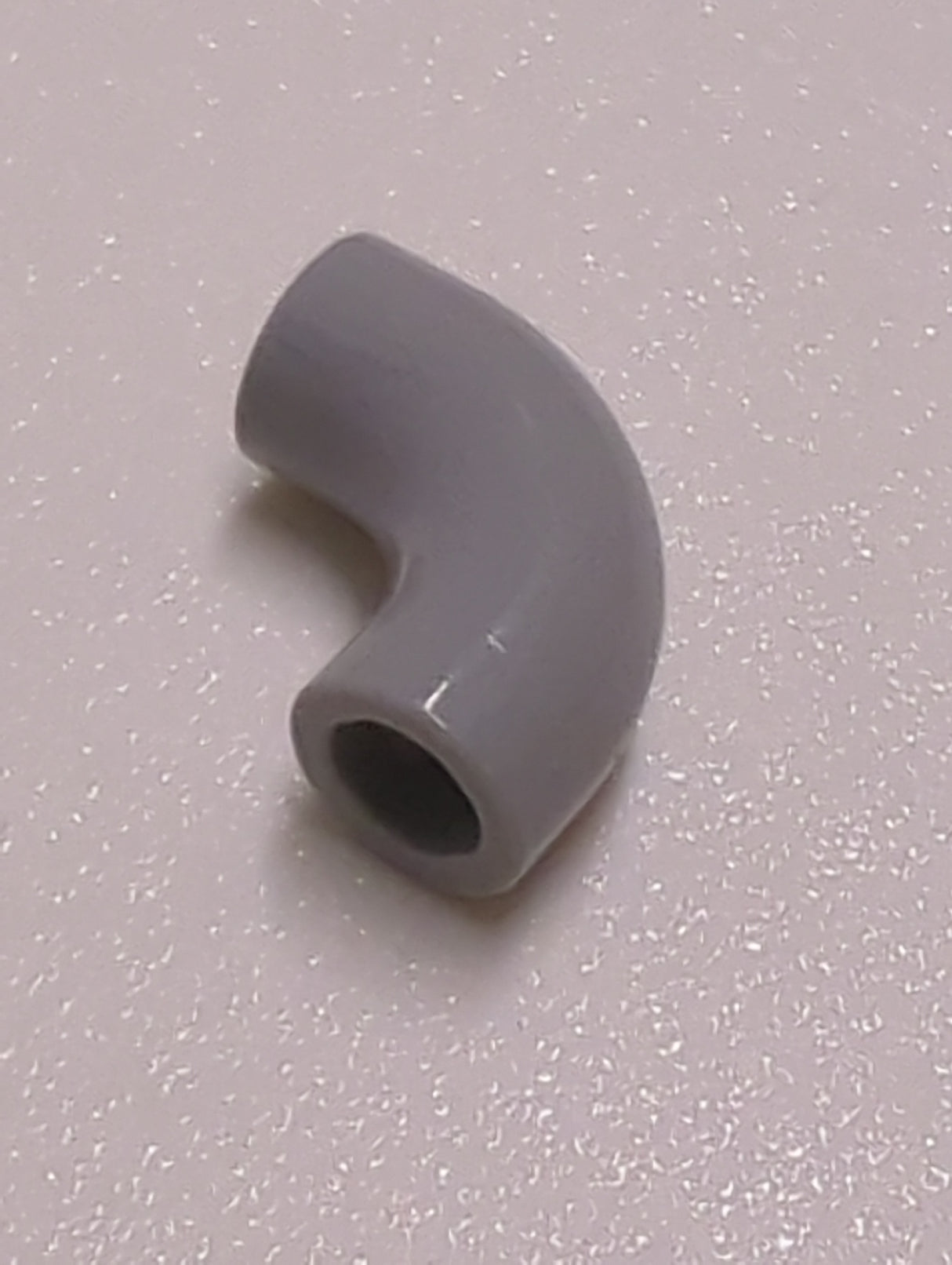 NEU Stein, Rund 1 x 1 d. 90 Grab Ellenbogen Macaroni - ohne Noppe - Typ 2 - Achsloch neuhellgrau