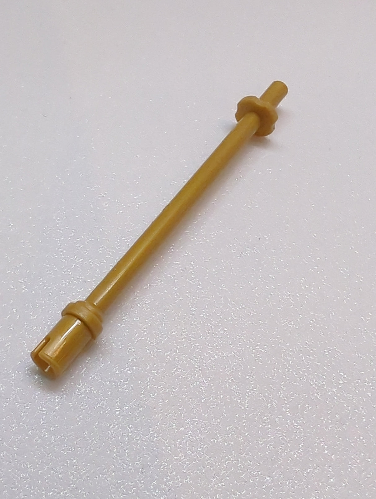 NEU Bar 8L with Stop Rings and Pin (Technic, Figure Accessory Ski Pole) - Flat End pearlgold pearl gold