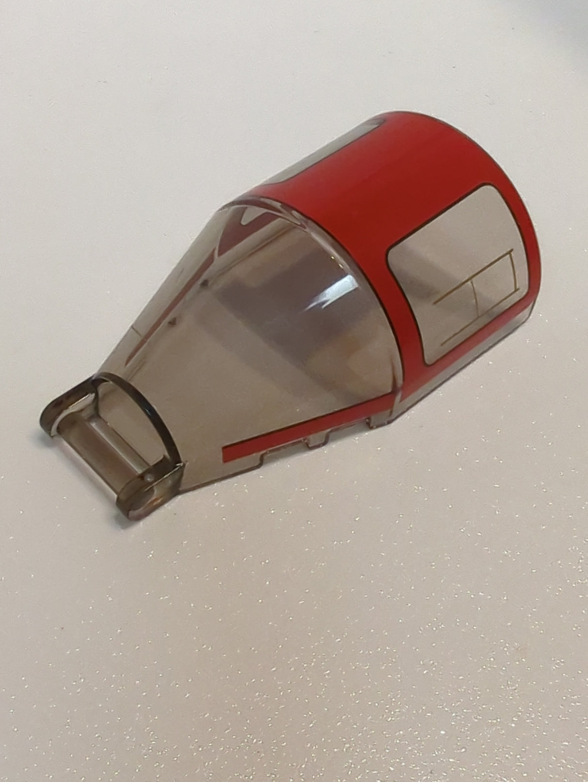 NEU Windscreen 6 x 4 x 2 Round with Bar Handle with Red Roof and Stripes Pattern transparent schwarz trans-brown