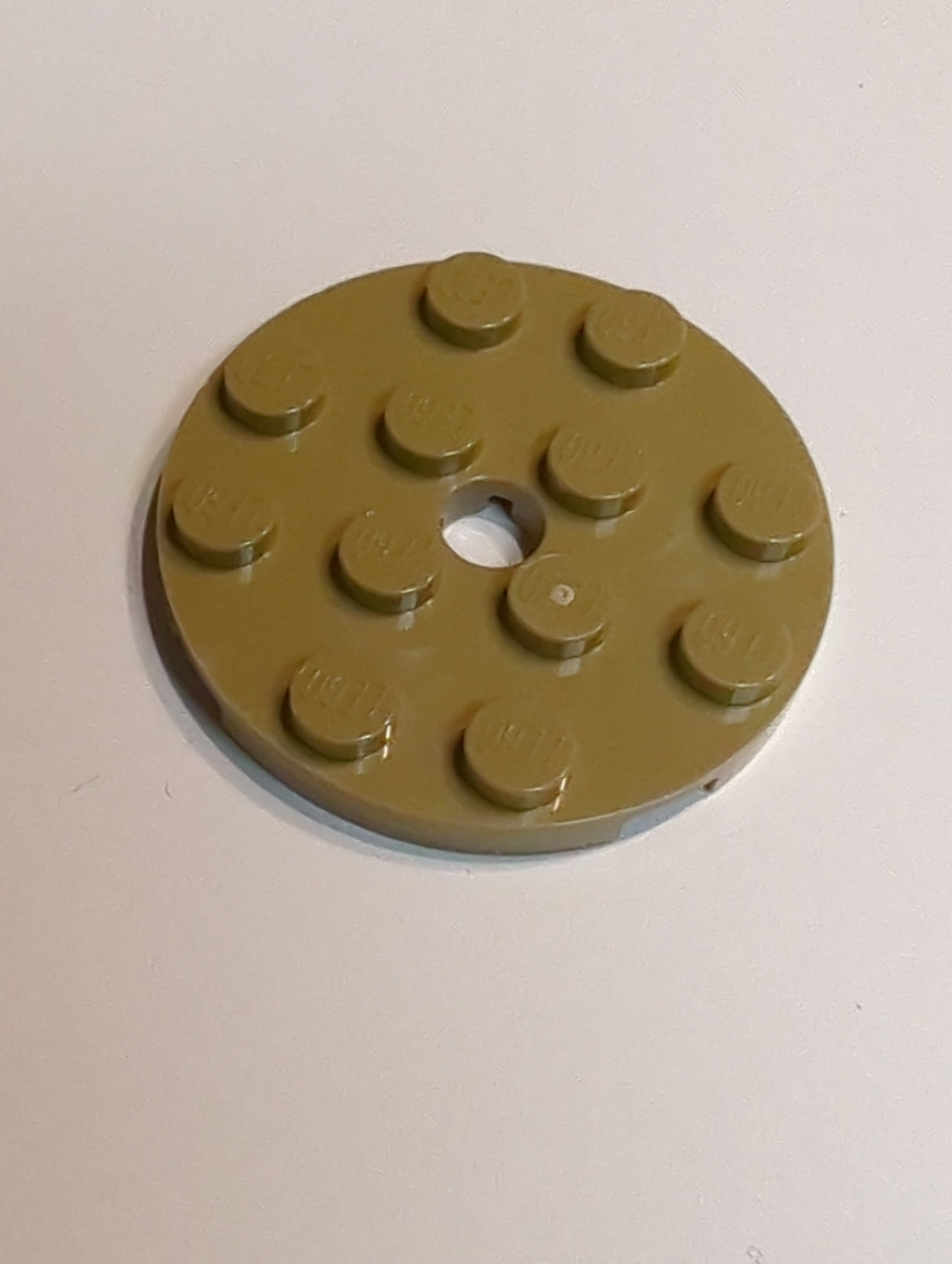 NEU Plate, Round 4 x 4 with Hole dunkelbeige dark tan