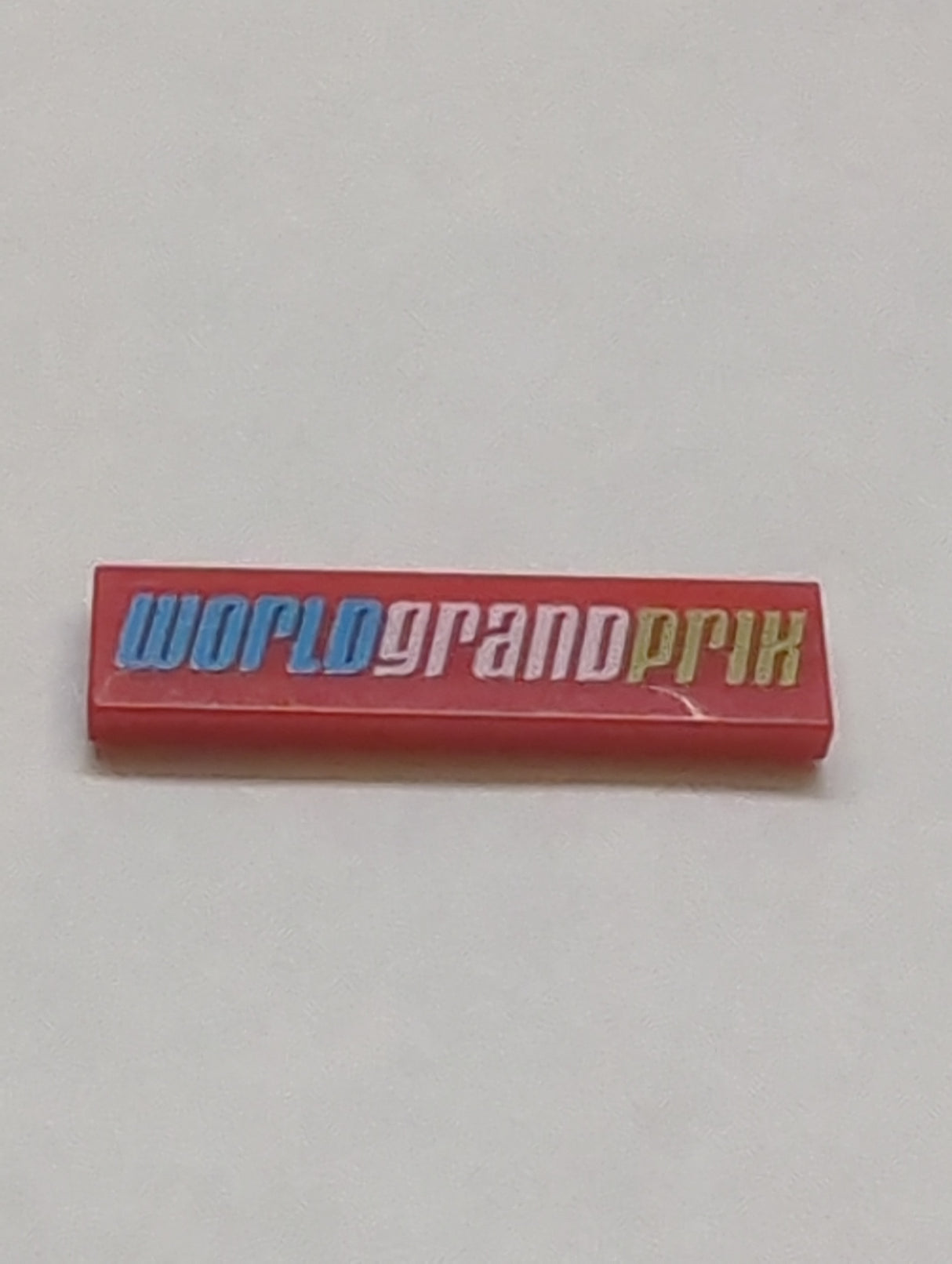 1x4 Fliese bedruckt mit 'WORLD GRAND PRIX' Pattern rot