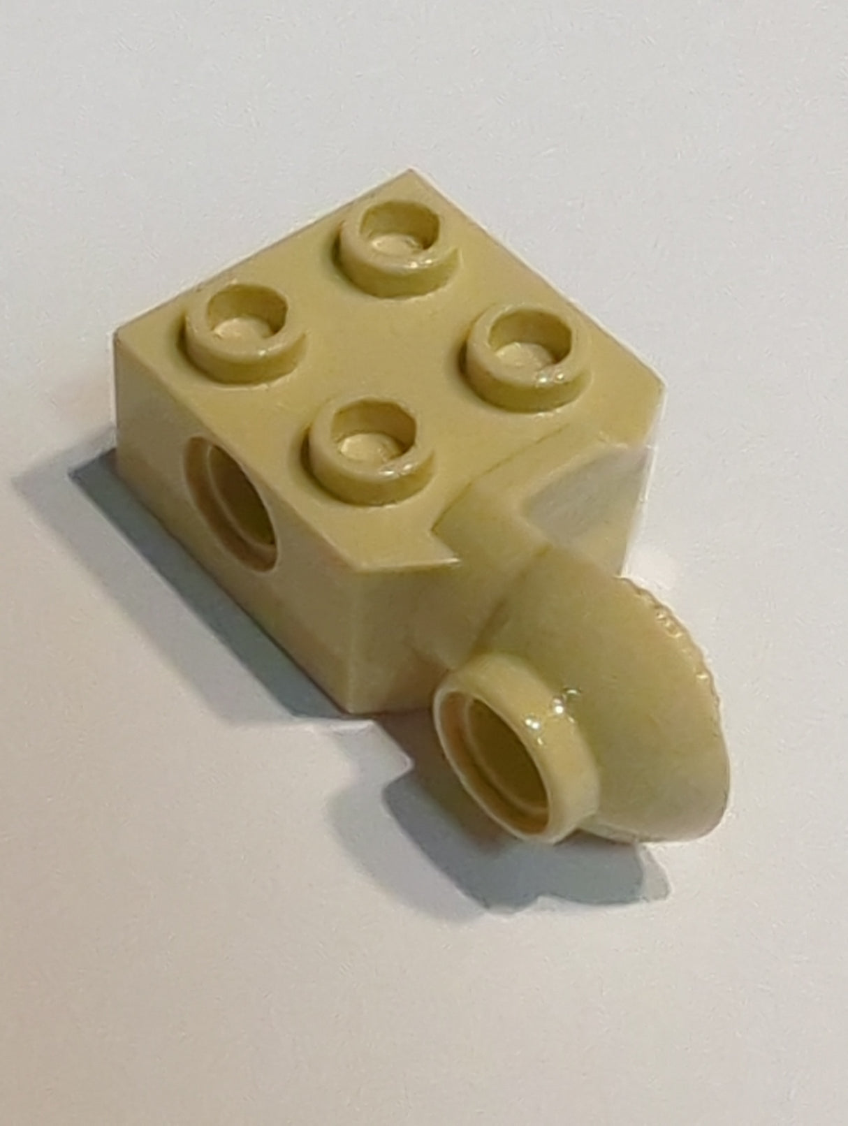 NEU Technik Stein, modifiziert 2 x 2 mit Pin Loch und Rotations-Gelenk beige