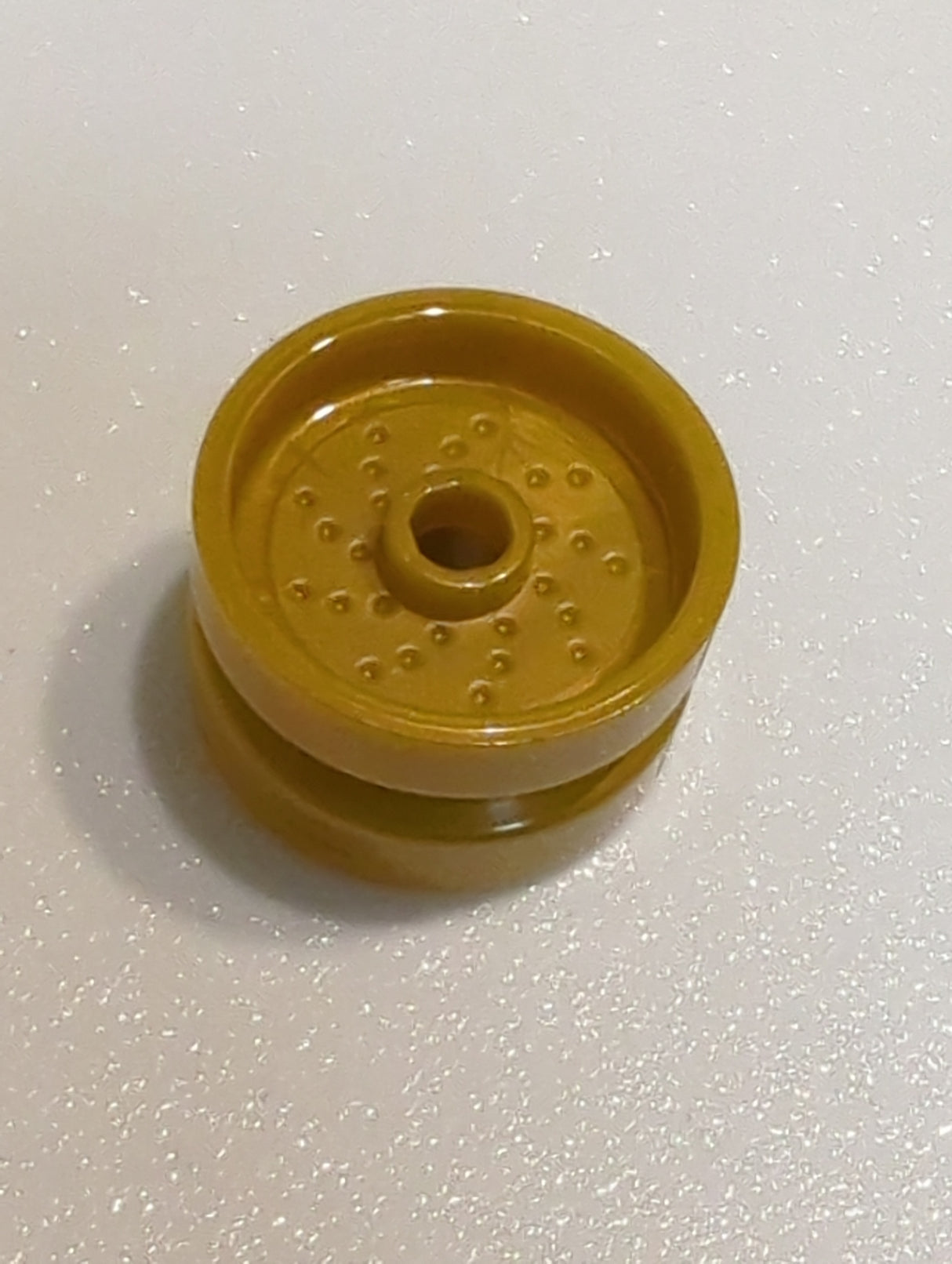 NEU Felge 18mm D. x 12mm mit Pinloch und Noppe, gepunktet pearlgold